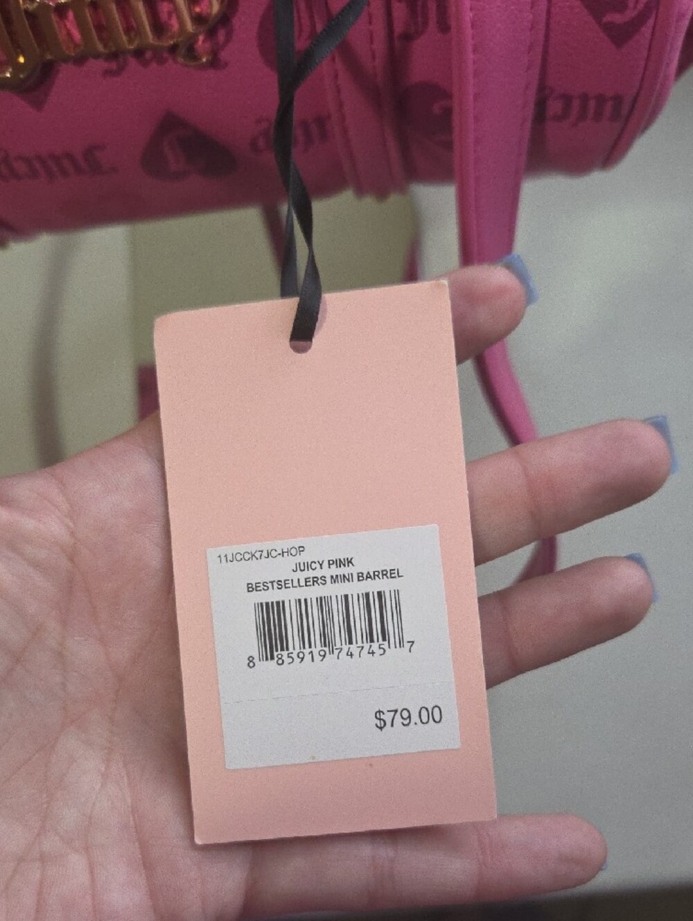 Juicy Couture Hot Pink Barrel Mini Satchel with Gold Hardware - Picture 2 of 5